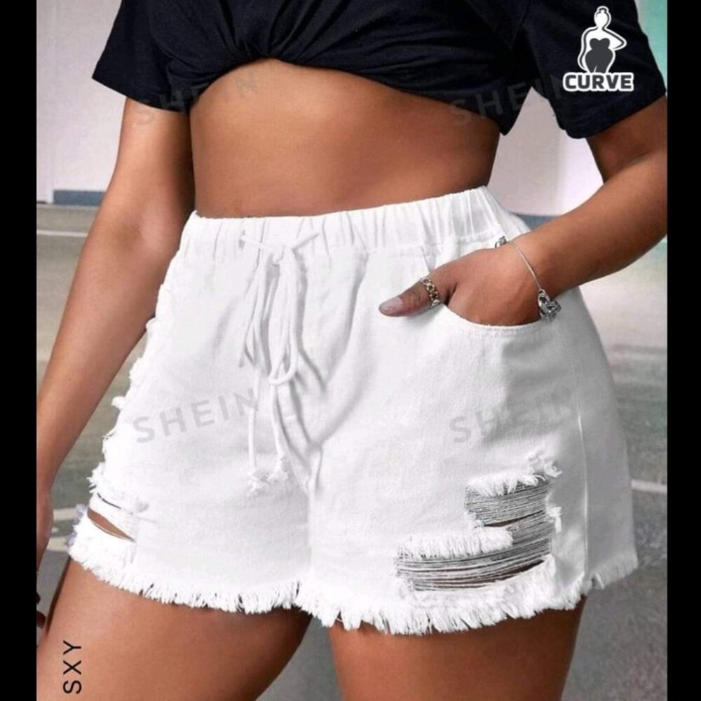 White Denim Shorts